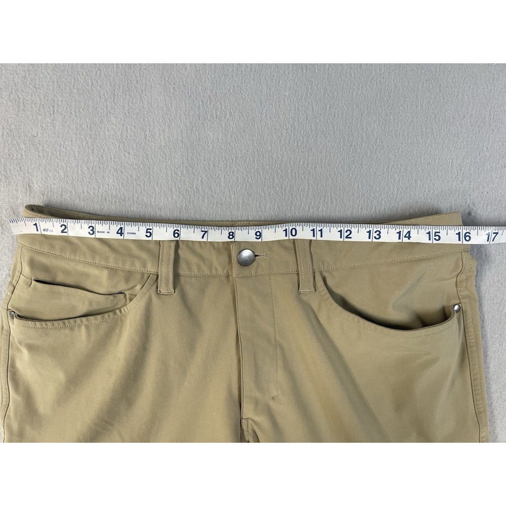 Lululemon Mens Tan Flat‎ Front Pockets Straight Leg Chino Pants Size 31 - Picture 14 of 16